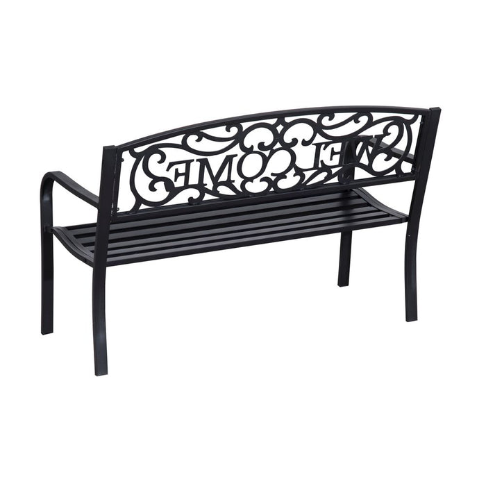 High-Quality 2-Seater Bench - Durable Steel Frame - Ideal for Gardens and Patios - Relax and Enjoy the Outdoors - Black