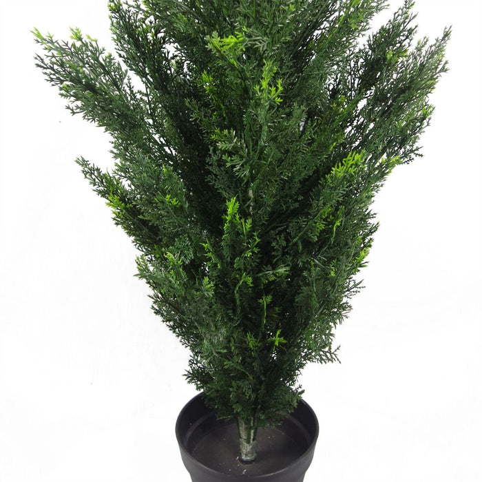 120cm Pair of Artificial Cedar Cypress Topiary UV Resistant