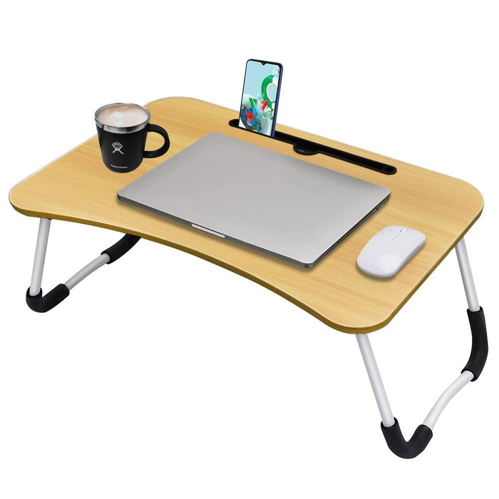 Premium ASAB Bed Table Walnut - Multipurpose Laptop Desk, Writing Table, Picnic Table, Non-Slip Design, Portable