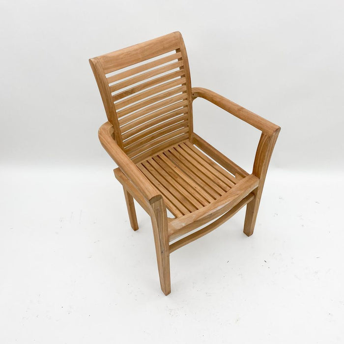 Premium 96CM Stacking Scroll Back Chair - Top-Quality Grade A Teak