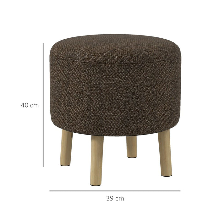 HOMCOM Storage Ottoman, Round Stool Chair with Cushioned Top, Hidden Space