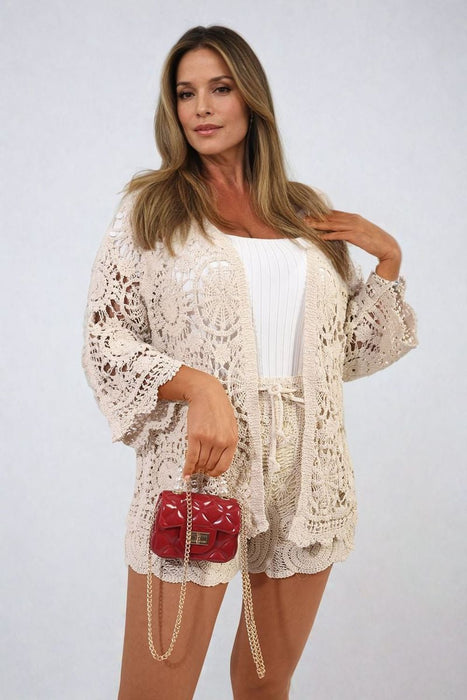 Bohemian Chic Crochet Cardigan - Lightweight & Versatile