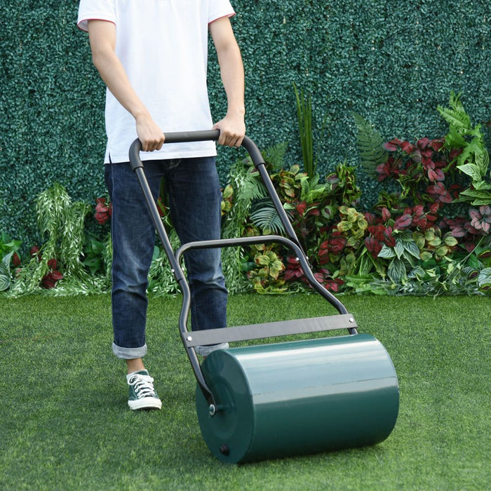 Premium Steel Lawn Grass Roller - 50L Capacity - Green