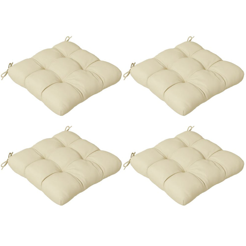 Premium Outdoor Seat Cushions - Set of 4, Garden Furniture, Beige - Flame Retardant, Fade-resistant, Water-resistant
