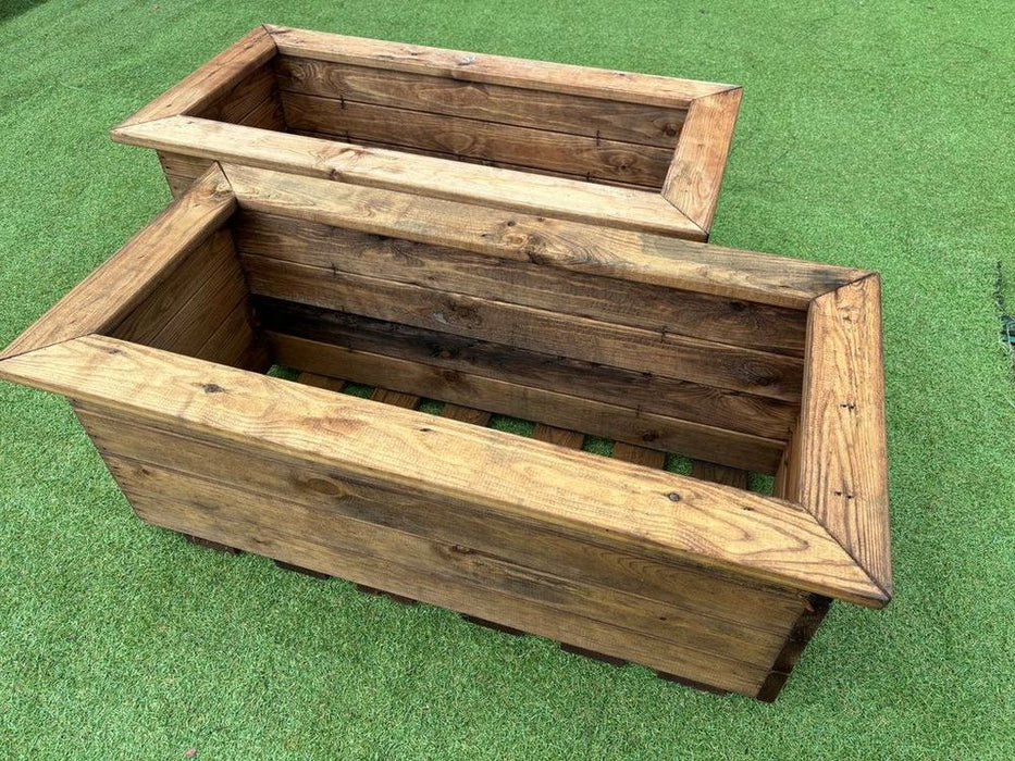 Premium British-Made Wooden Trough Set | 10-Year Rot Free Guarantee | Handcrafted & Sustainable | Outdoor Garden Decor