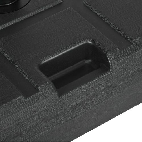 Square Umbrella Parasol Base with Wood Effect, Plastic Parasol Stand, Black