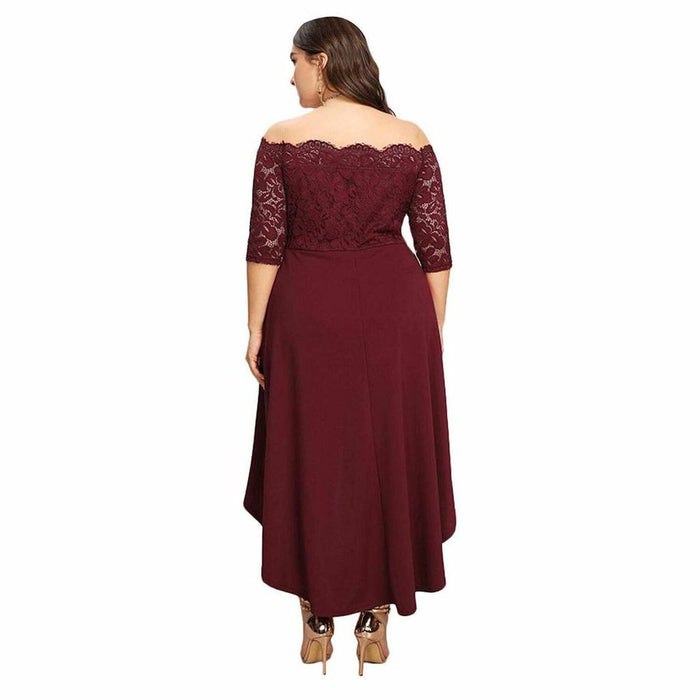 Elegant Flo Midi Party Dress – Wine, XL/2XL/3XL/4XL