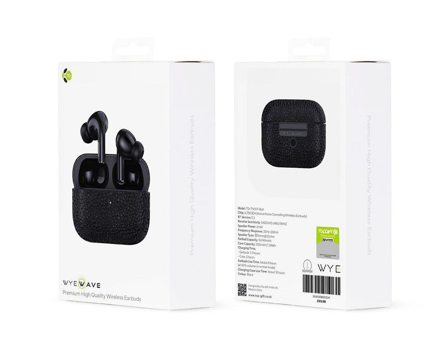 WYEWAVE Premium ANC Wireless Earbuds - Black: High Quality, 6.5 Hrs Use, 20 Hrs Case