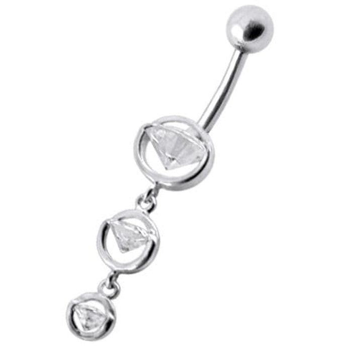 Fancy  Studded Dangling Navel Belly Ring