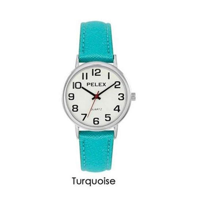 Pelex Mens / Ladies Big Dial Coloured Leather Strap Quartz Watch PLX-048 Available Multiple Colour