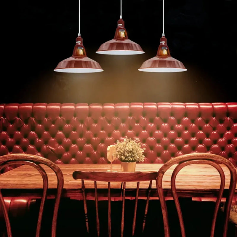 Industrial Vintage Loft Kitchen Bar 3 Lights Fittings Ceiling Lights Chandelier Barn-slotted Metal Light Shade