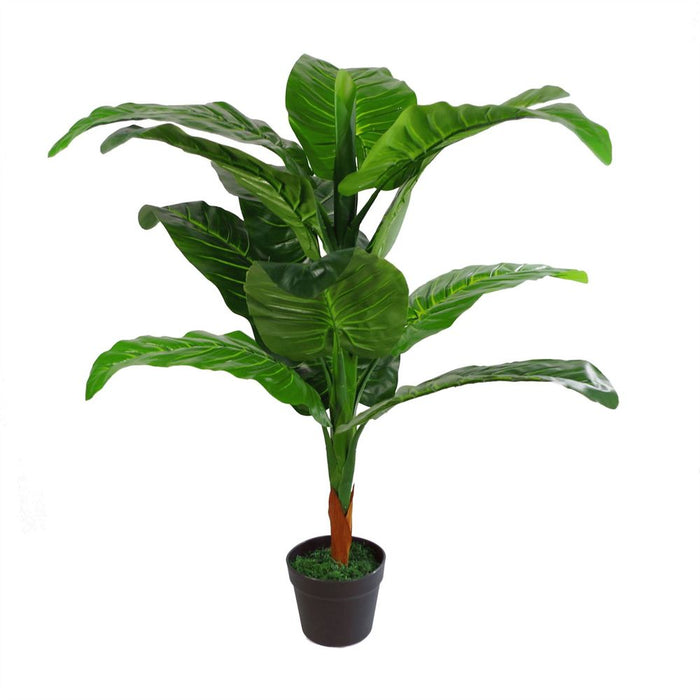 Premium XL 105cm Artificial Elephant Ear Plant - Lifelike Leaf Design - Top Quality