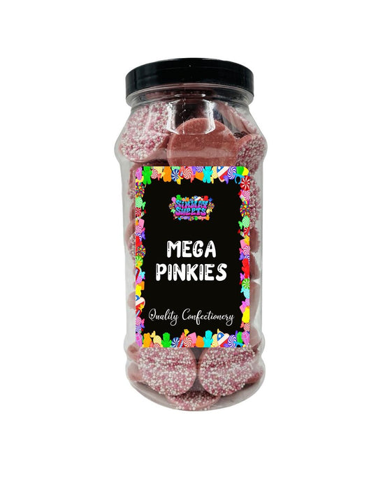 Mega Pink Chocolate Jazzles Snowies Jazzies - Retro Sweets Gift Jar