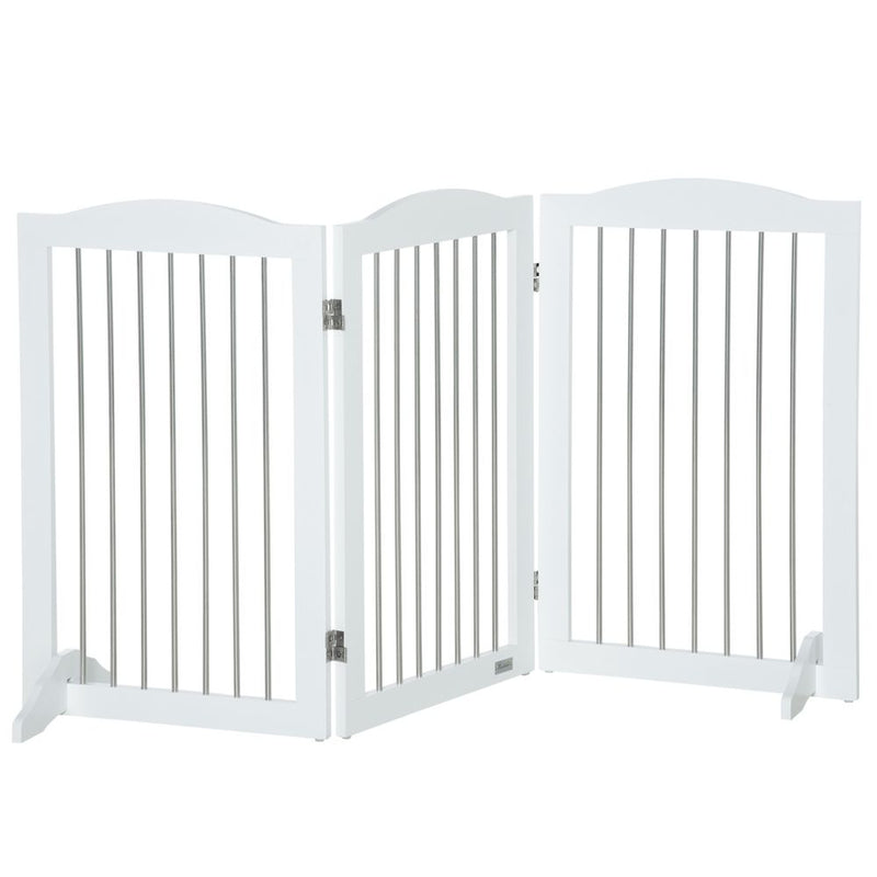 Premium Quality, Foldable Dog Gate - Ideal for Doorways, Stairs, Halls - White