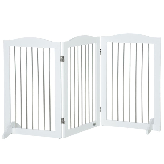 Premium Quality, Foldable Dog Gate - Ideal for Doorways, Stairs, Halls - White