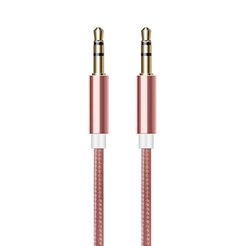 FX Powabud Aux-In-Cable 3.5mm Braided, Rose Gold - High-Quality Audio for Mobile Devices