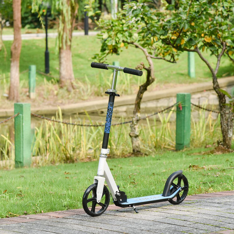 HOMCOM Kick Scooter Commuter Adjustable Foldable Aluminium White