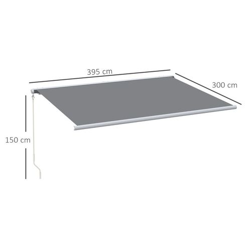 Outsunny 4x3m Full Cassette Electric Retractable Awning for Patio Door Window