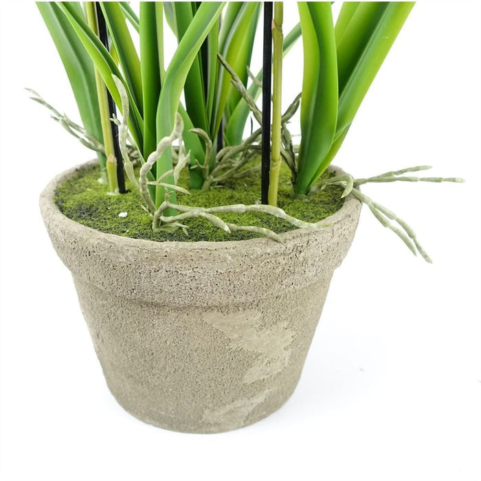 105cm Oncidium Artificial Orchid Yellow in Stoneware Planter