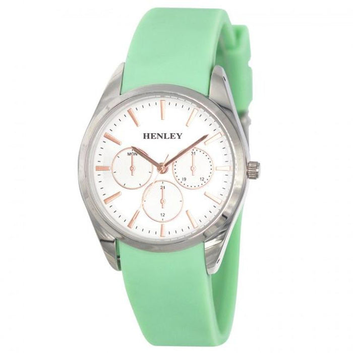 Henley Ladies Sports Silver Dial Rubber Strap Watch H06175 Available Multiple Colour