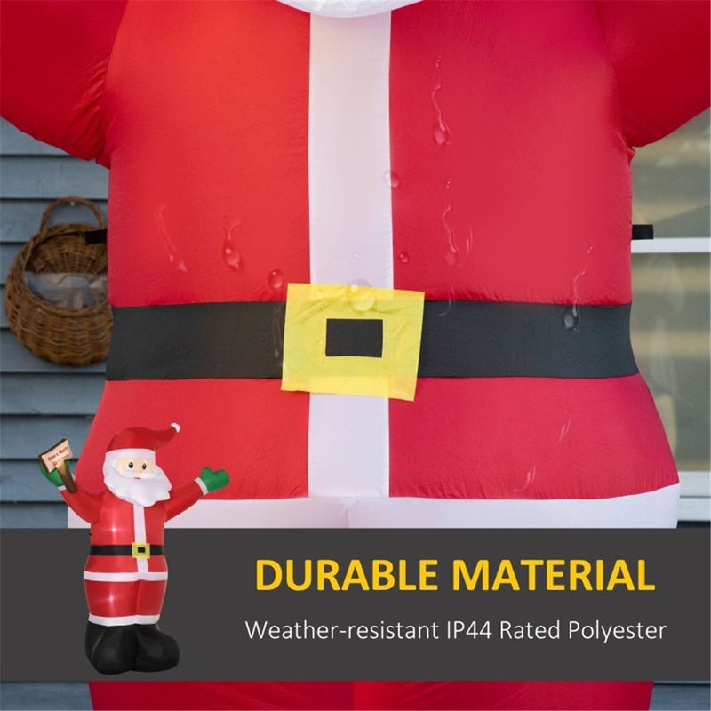 Inflatable Christmas Santa Claus Holds A Light Sign of Blessings 170W x 112D x 250H cm