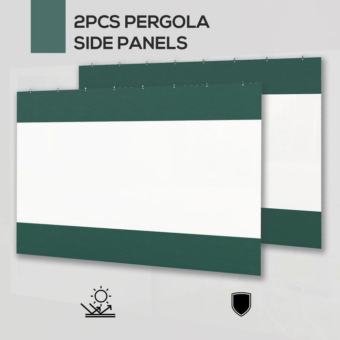 Premium Outsunny 3x2m Green Side Panels for 3m Pergola - Quality Materials, Easy Installation, Clear Window