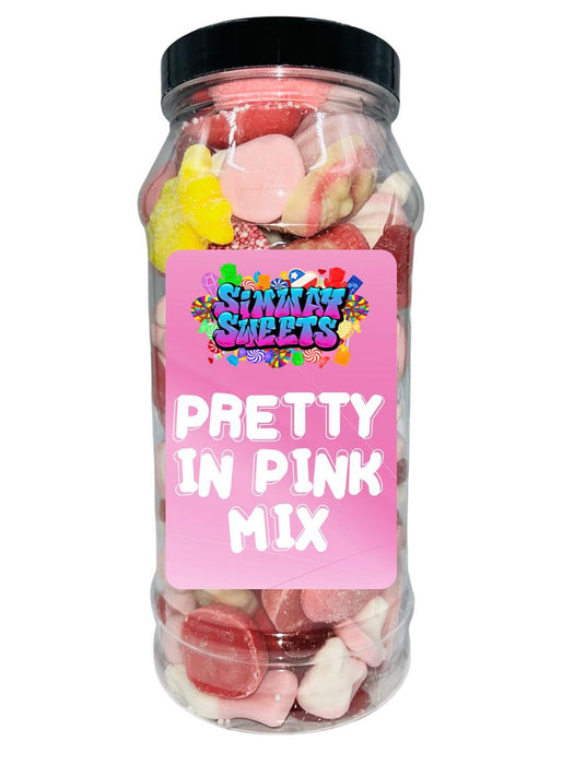 Sweet Delight Gift Candy Jar - Pretty In Pink Mix Sweets