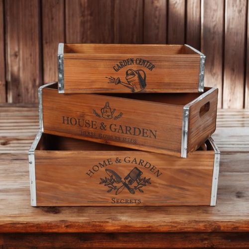 38/34/30CM SET 3 WOODEN TRAYS