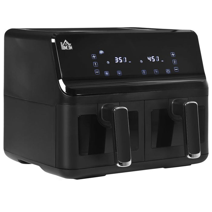 Premium Dual Basket Air Fryer 8L - 8 Presets Cookbook Timer 2500W - Perfect for Family Size Meals