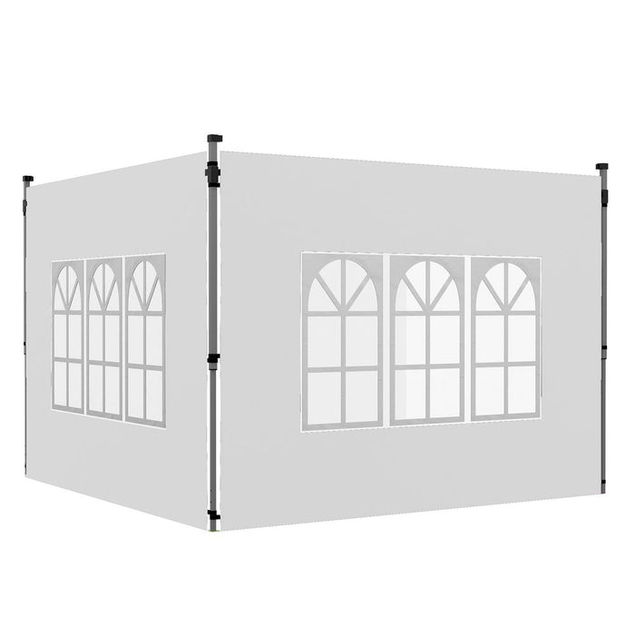 Outsunny Gazebo Side Panels for 3x3(m) or 3x4m Pop Up Gazebo, 2 Pack, White