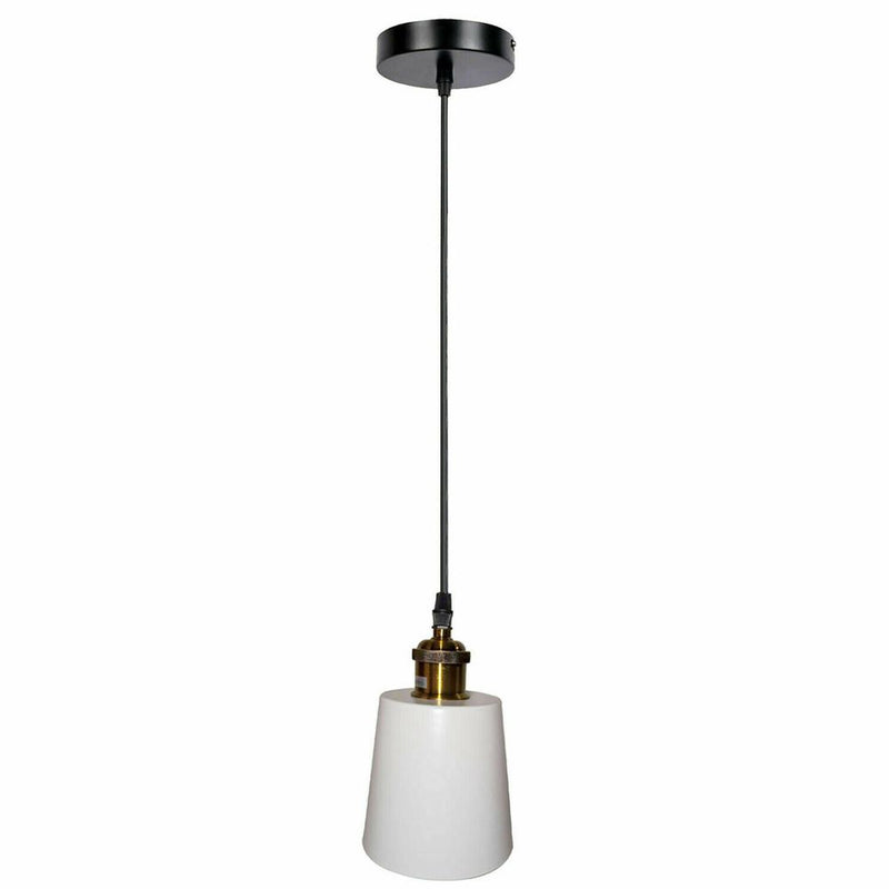Single Industrial White Vintage Modern Ceiling Hanging Pendant Lamp