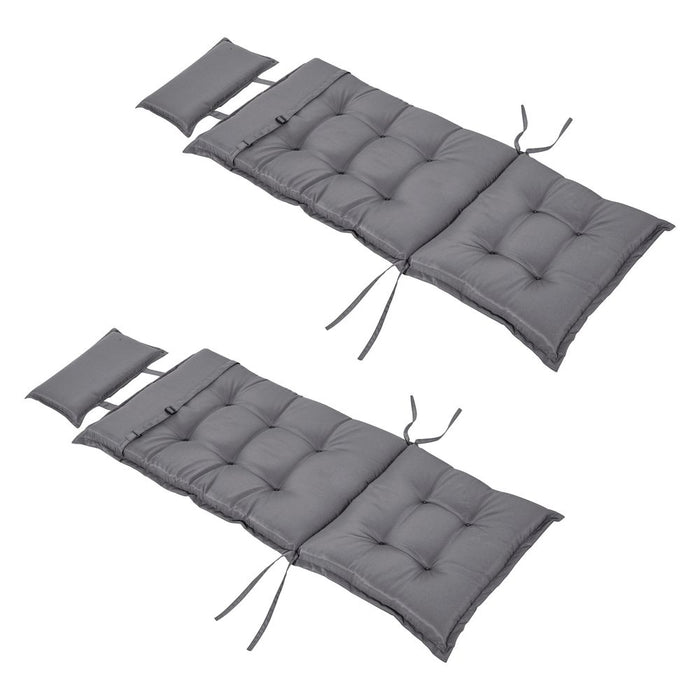 Set of 2 Garden Chair Cushion Seat, Dark Grey