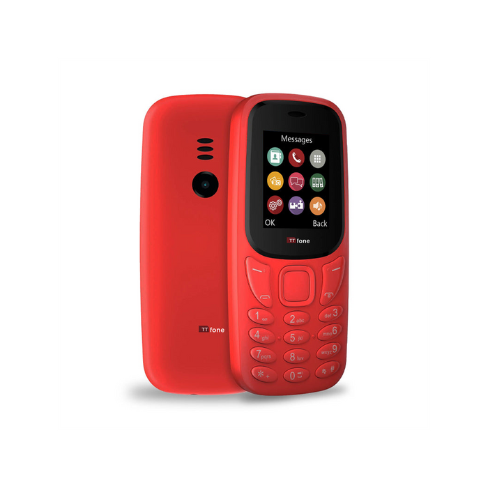 TTfone TT170 Red Dual SIM | USB Cable | O2 Pay As You Go | Unlocked | Emergency Use