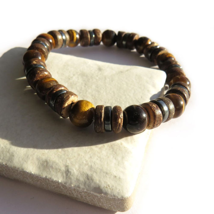 Premium Men's Tiger Eye Beaded Bracelet - High Quality, Stylish Gift for Any Occasion