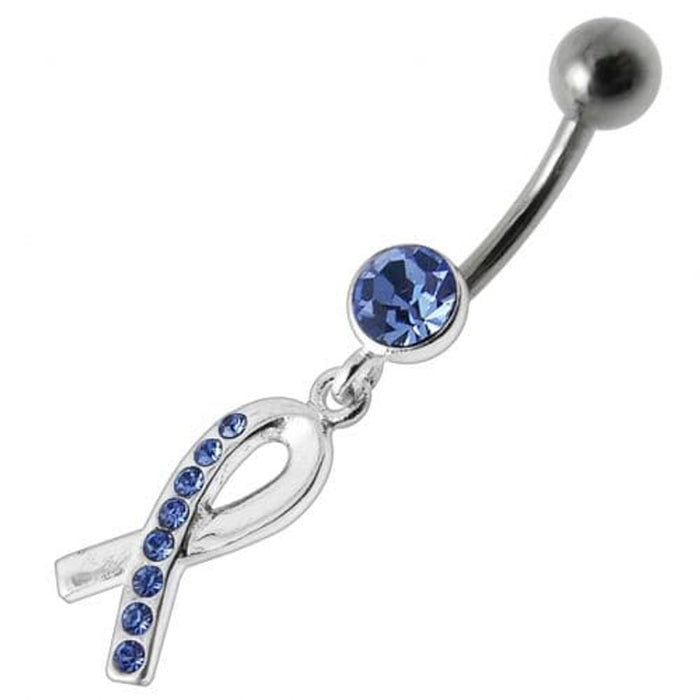 Fancy  Jeweled  CROSS Dangling Belly Ring