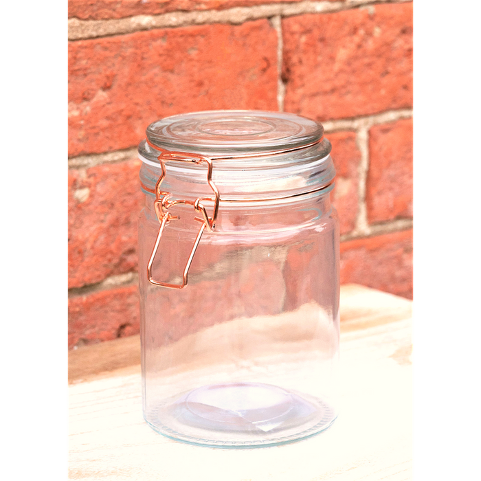 Premium Glass Storage Jar - Copper Wire Fastening for Air-Tight Seal