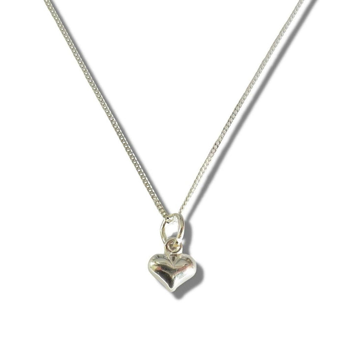 Timeless Sterling Silver Mini Puff Heart Necklace - Perfect Gift For Girls