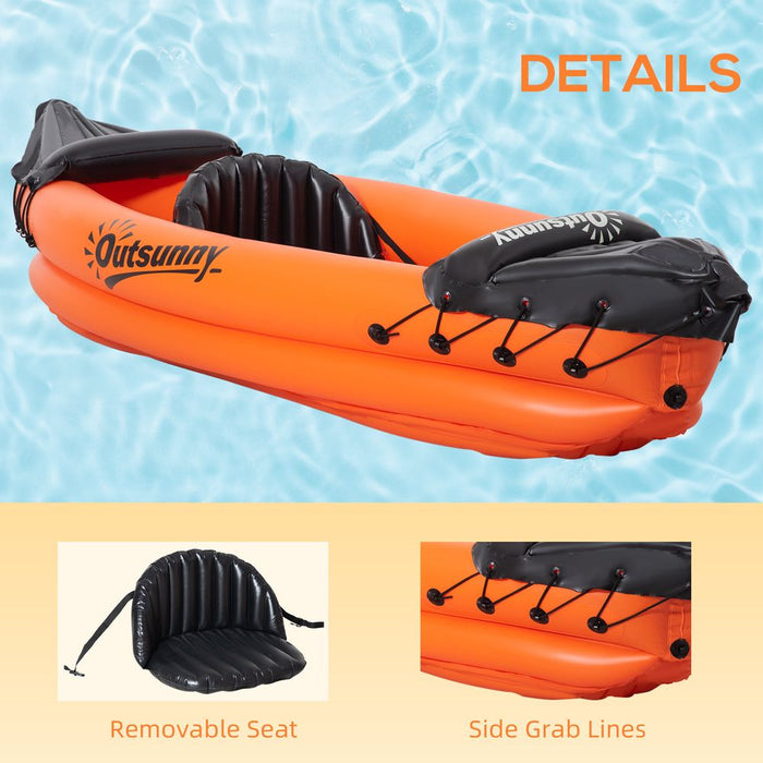 Inflatable Kayak, 1-Person Boat, Inflatable Canoe Set by Outsunny