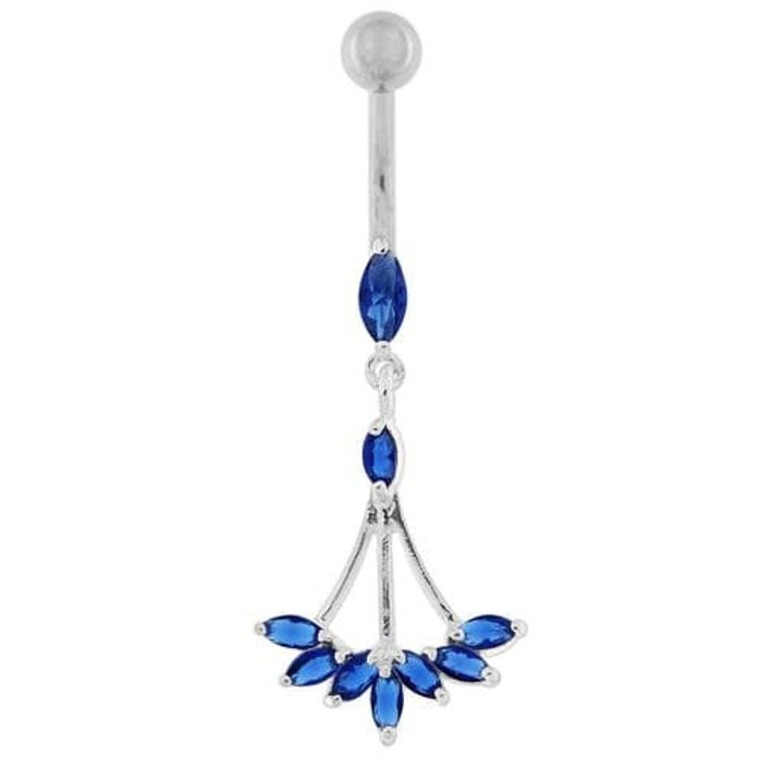 Jeweled Dangling Floral Chandelier Belly Button Ring