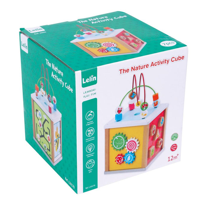 LELIN NATURE Activity Cube: Educational Toy for 12+ Months - Shape Recognition, Color Recognition, Hand-Eye Coordination