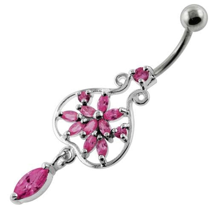 Flower in a open Pot Navel Belly Piercing