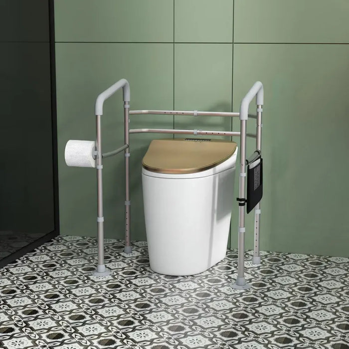 Premium HOMCOM Toilet Safety Frame w/ Adjustable Height & Rubber Tips - Ideal for Seniors, Handicapped