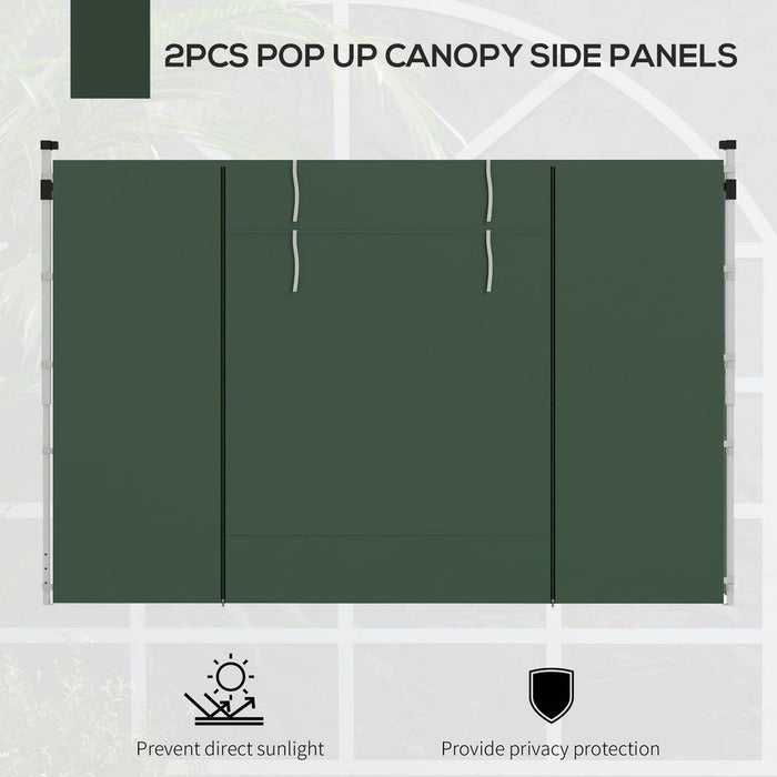 Premium Green Pop Up Gazebo Side Panels - 2 Pack, Replacement for 3x3(m) or 3x6m Canopies