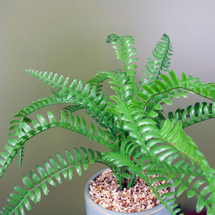 40cm Artificial Fern Plant: Ceramic Planter & Stand