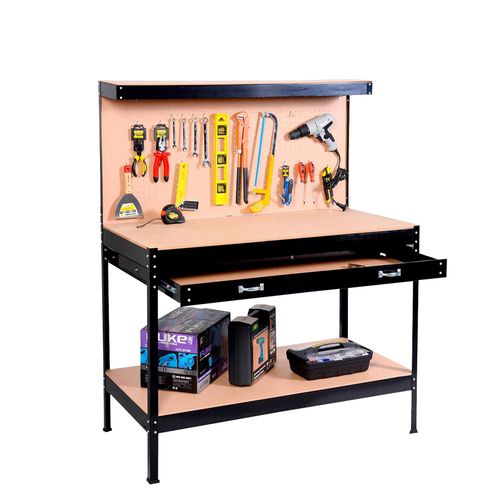 Workbench Heavy-Duty Steel Pegboard Drawer - Black DPD