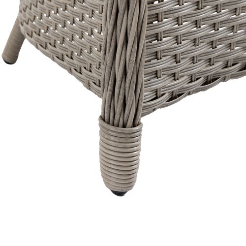 5 Pieces Outdoor Patio PE Rattan Dining Set, Four Seater , Grey