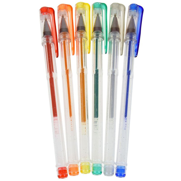 Premium Glitter Gel Pens 6-Piece Set - Smooth Flow, Bright Colors - Ideal for School, Office, and Home Use