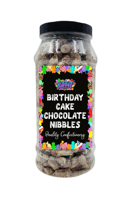 Premium Birthday Cake Flavour Choc Nibbles Retro Sweets Jar - Best Quality Gift for All Ages