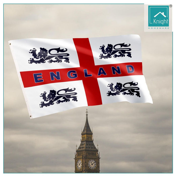 High-Quality England Flags 5x3ft 10pk - St. George Flag with Lions - Durable Polyester - Indoor/Outdoor Use