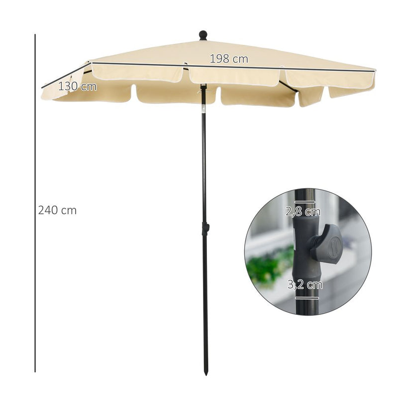 Premium Aluminium Tilting Sun Parasol - High Quality Rectangular Umbrella for Garden Patio - Free Shipping